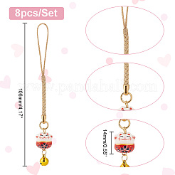 1 набор эмалевых латунных колокольчиков в японском стиле для украшения телефона с ремешком KEYC-PH0001-89
