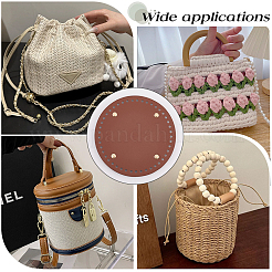 3 шт. 3 цвета плоская круглая искусственная кожа вязание крючком сумки подкладка для формирования низа ногтей&nbsp;DIY-CL0002-14