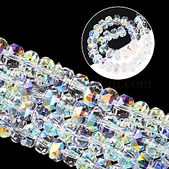 4 Stränge galvanisierte transparente Glasperlenstränge&nbsp;EGLA-PA0001-45B