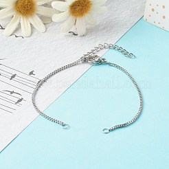 Устойчивые к потускнению 316 хирургическая нержавеющая сталь коробки цепи браслеты изготовление&nbsp;AJEW-JB01065