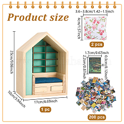 Modèle de mini meuble en bois de pin avec papier et polyester&nbsp;AJEW-WH0609-501