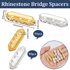 180 шт. 2-цветные 3-отверстие железные проставки класса А со стразами RB-BBC0001-03
