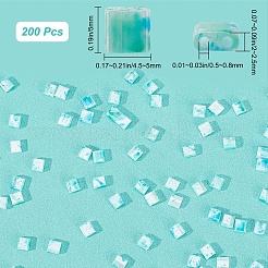 200шт стеклянные бусины с 2 отверстиями SEED-CN0001-07