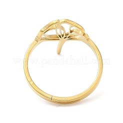 Ионное покрытие (ip) полое регулируемое кольцо лотоса из нержавеющей стали 304&nbsp;RJEW-L107-021G