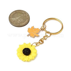Брелки с подвеской в виде листа из эмали с цветком KEYC-JKC01432