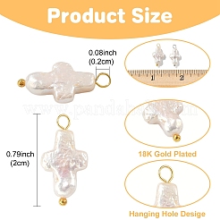 10 шт. 2 стиля подвески-кресты из натурального жемчуга Кеши&nbsp;PALLOY-YW032