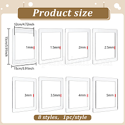 8 шт. набор рамок для катания из прозрачной акриловой глины&nbsp;DIY-BC0016-51
