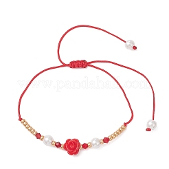 6 шт. браслет из стеклянного бисера и плетеного бисера из смолы&nbsp;BJEW-MZ00307