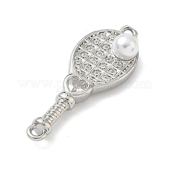 Подвески-соединители для теннисных ракеток из латуни с прозрачными кубическими циркониями&nbsp;KK-G548-12P