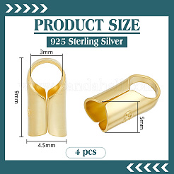 4 embout de cordon en argent sterling à colonne&nbsp;STER-BC0004-47G