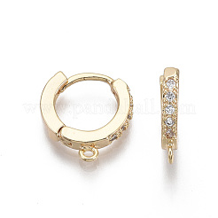 Латунные серьги-кольца из микро-паве с фианитами KK-T063-012-NF