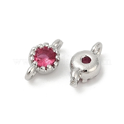 Messing Zirkonia flache runde Verbindungsstück Charms&nbsp;KK-H204-02P-05