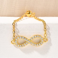 925 серебряное кольцо-слайдер с микропаве из кубических цирконий RJEW-R016-02G-03