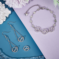 6шт латунь микро паве прозрачный кубический цирконий коннектор подвески&nbsp;KK-UN0001-44