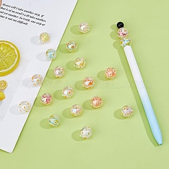 24 шт. 6-цветные прозрачные акриловые бусины с УФ-покрытием&nbsp;TACR-DC0001-11