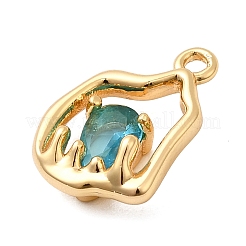 Латунь стекло кулоны KK-F916-36G