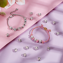 24 шт. позолоченные европейские бусины из сплава со стразами MPDL-NB0001-13