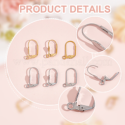 60 шт. 6 стиля фурнитуры для сережек с застежкой-молнией из нержавеющей стали 304 STAS-UN0060-14