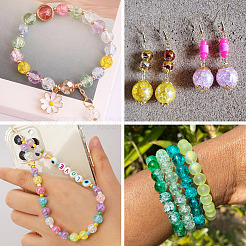 180 шт. 9-х цветные стеклянные бусины с эффектом кракле&nbsp;DGLA-TA0001-06