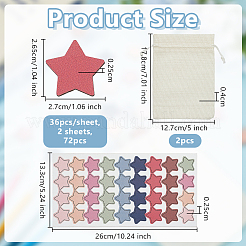 Feuilles d'étoiles en bois pour pots de récompense personnalisés en bois&nbsp;DIY-H0899-657A