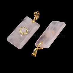 Ограненные подвески из натурального розового кварца&nbsp;G-A298-01G-09