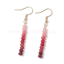 Серьги-подвески из окрашенного натурального малайзийского нефрита&nbsp;EJEW-JE06874