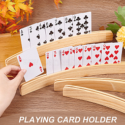 Porte-cartes à jouer courbés en bois&nbsp;ODIS-WH0025-136