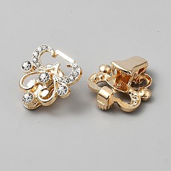 Pinces à cardigan en alliage de fleurs et verre&nbsp;AJEW-WH0314-876G