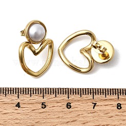 Серьги-гвоздики с жемчугом из АБС-пластика 201 из нержавеющей стали EJEW-Z151-13G-01