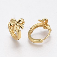 Латунные английском замке Серьги-кольца EJEW-L231-35G