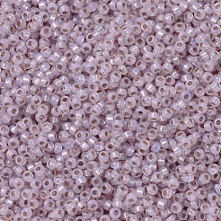 MIYUKIラウンドロカイユビーズ  日本製シードビーズ  （rr2357)シルバーラインの淡いローズオパール  11/0  2x1.3mm  穴：0.8mm  約1100PCS /ボトル  10 G /ボトル&nbsp;SEED-JP0008-RR2357