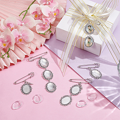 Железные овальные звенья для основы броши&nbsp;AJEW-UN00044-01