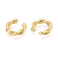 Серьги-каффы из латуни в форме буквы С EJEW-T049-01G