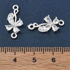 Ciondoli connettore in ottone con pavé di zirconi cubici trasparenti&nbsp;CU-CBAB0CF-04S