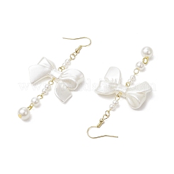 Серьги-банты с подвесками из АБС-пластика с имитацией жемчуга 304 из нержавеющей стали&nbsp;EJEW-JE06412