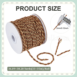 Cordon rond torsadé en polyester à 3 pli&nbsp;OCOR-WH0105-089C