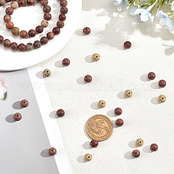 Круглые натуральные дендритные нити из бисера яшмы G-AR0002-87