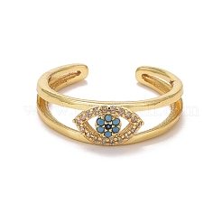 Кольцо-манжета со стразами сглаза RJEW-B038-03