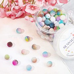 100 pz. 10 colori perline acriliche di bacche di perle finte per kit fai da te per la creazione di braccialetti elastici&nbsp;DIY-SC0015-38