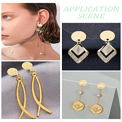 6 шт. 3 стиля ионного покрытия (IP) 304 нержавеющая сталь серьги-гвоздики фурнитура&nbsp;STAS-LP0001-49