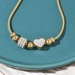 Стразы из полимерной глины в европейском стиле и браслеты из 201 бусины из нержавеющей стали BJEW-G765-01G-01