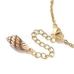 Браслеты с подвесками из натуральной спиральной ракушки и стеклянного жемчуга BJEW-JB09973