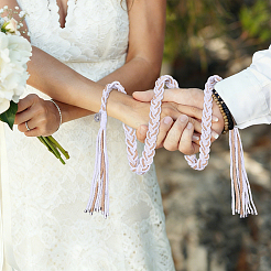 Fiori da polso in legno composito con cordino di cotone per matrimonio&nbsp;HJEW-ME00157