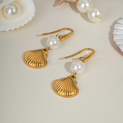 Серьги-подвески в форме ракушки из нержавеющей стали NP5529