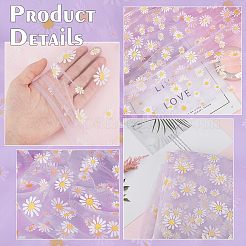 4 ярд нейлоновой сетчатой ткани с рисунком ромашки&nbsp;AJEW-WH0314-459A