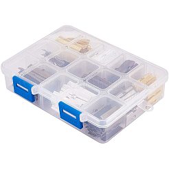 アイアン製カシメリボン止めエンドパーツ  ミックスカラー  14x10.8x3cm  200個/セット&nbsp;IFIN-PH0023-32