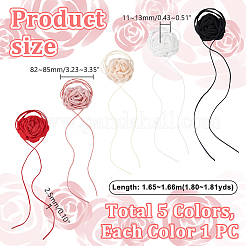 5 шт. 5-х цветный тканевый цветочный воротник-чокер ожерелья AJEW-GA0007-38