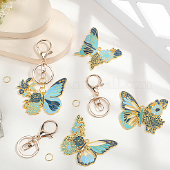 Наборы для самостоятельного изготовления брелоков-подвесок в виде бабочек из эмалевого сплава DIY-SP0003-10A