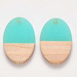 Прозрачные подвески из смолы и дерева&nbsp;LS-RESI-S384-007A-C01