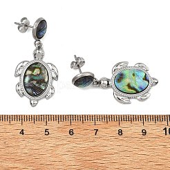 Ohrstecker mit Anhänger aus natürlicher Abalone-Muschel (Schildkrötenmotiv)&nbsp;EJEW-JE07138
